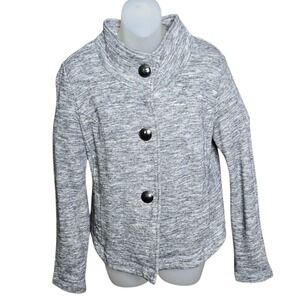 Cabi‎ Womens Hourglass Fleece Jacket Size Medium Heather Gray Coatigan Winter